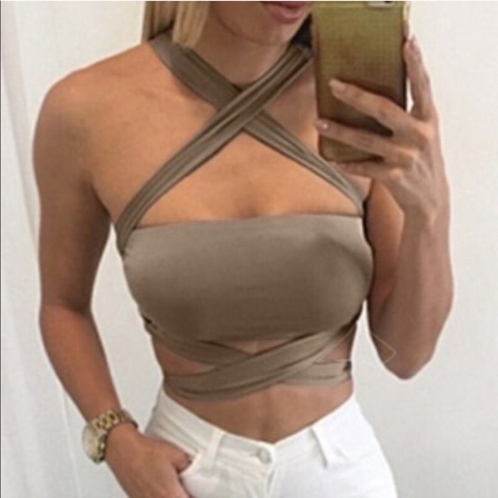 NWT Wrap crop top